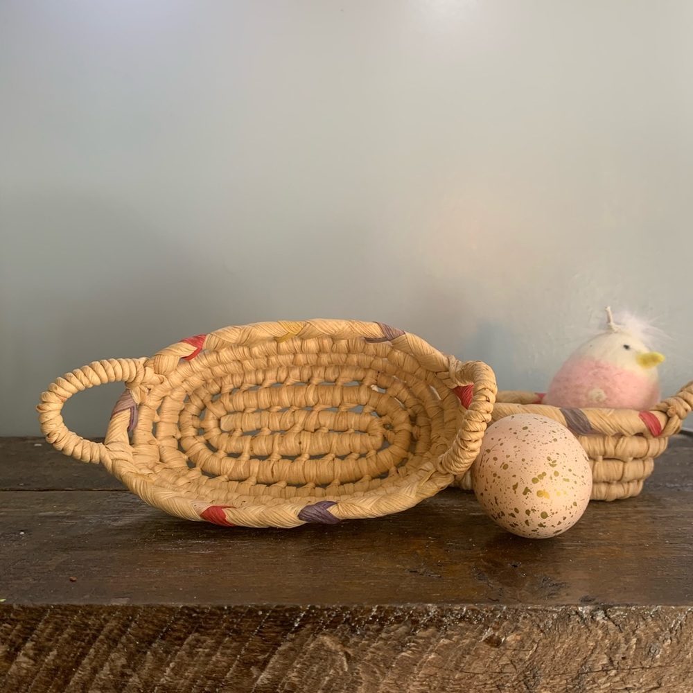 🌵Vintage Small Baskets set of 2 Boho Easter 🐣 - Picture 4 of 5
